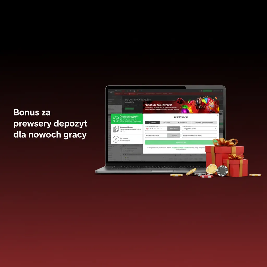 Bonus za pierwszy depozyt dla nowych graczy — Kasyno 200% do 5478 PLN + 150 FS; Zakłady 220% do 1542 PLN; min. depozyt 20 PLN