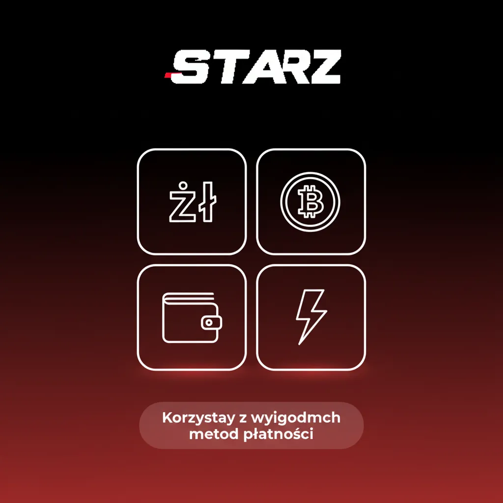 Logotypy metod płatności w PLN: Visa, MasterCard, BLIK, Przelewy24, paysafecard, Skrill, Neteller, ecoPayz, Apple/Google Pay