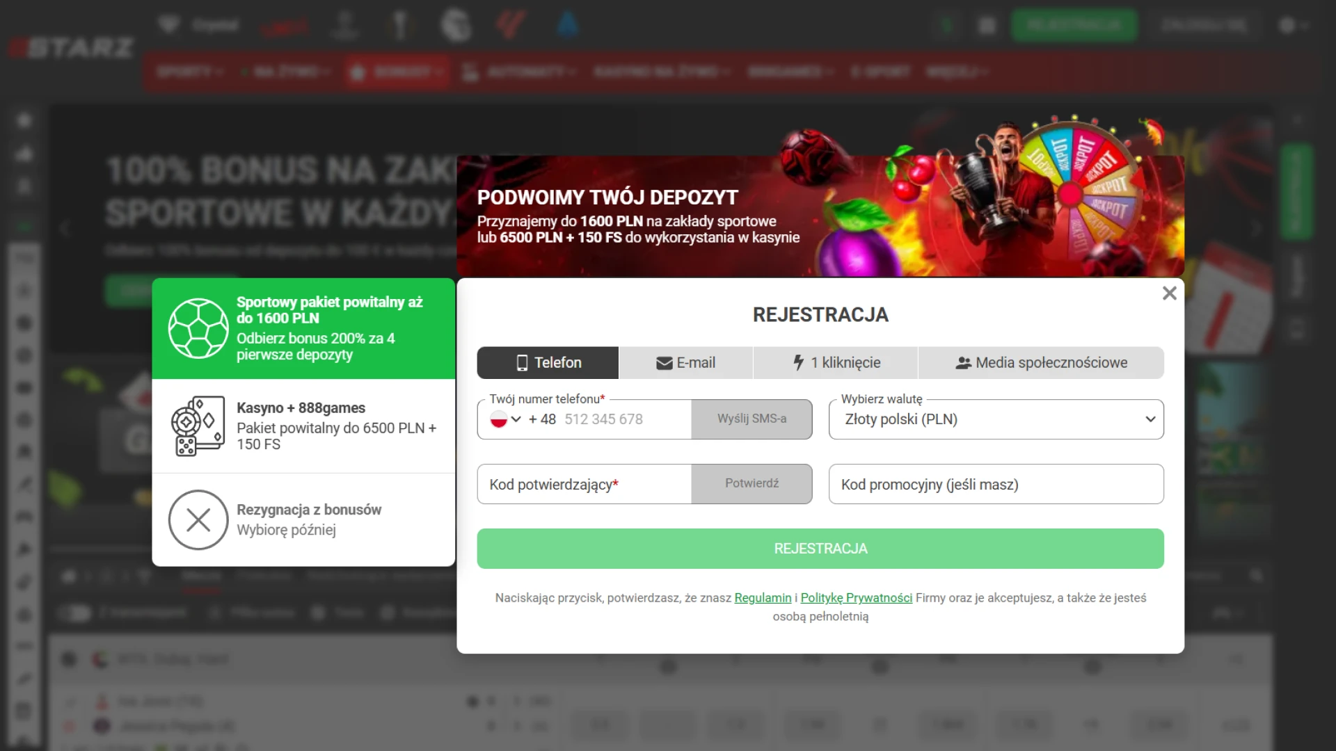 Załóż nowe konto użytkownika na oficjalnej stronie 888starz bardzo szybko.