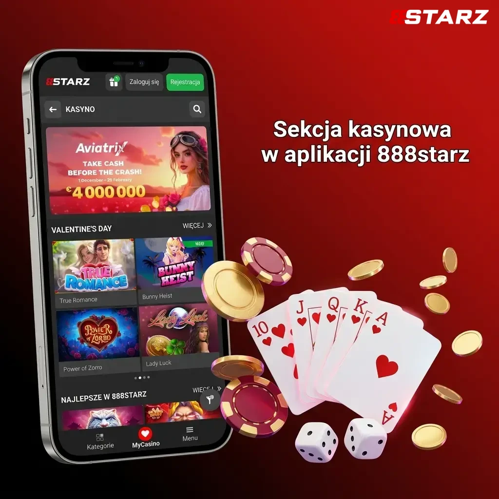 Sekcja kasynowa 888starz – automaty, gry stołowe, kasyno na żywo i jackpoty w aplikacji